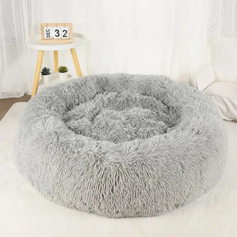 Snuggle Up Donut Round Basket Pet Bed