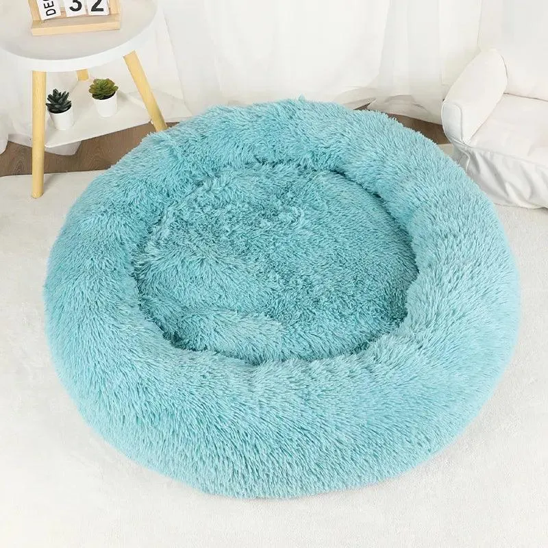 Snuggle Up Donut Round Basket Pet Bed