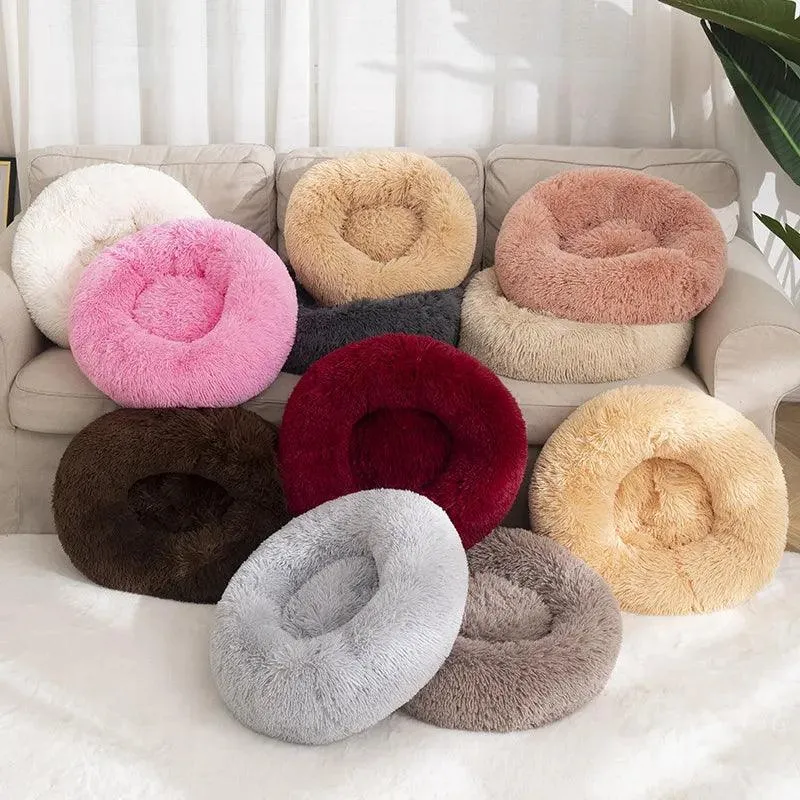 Snuggle Up Donut Round Basket Pet Bed