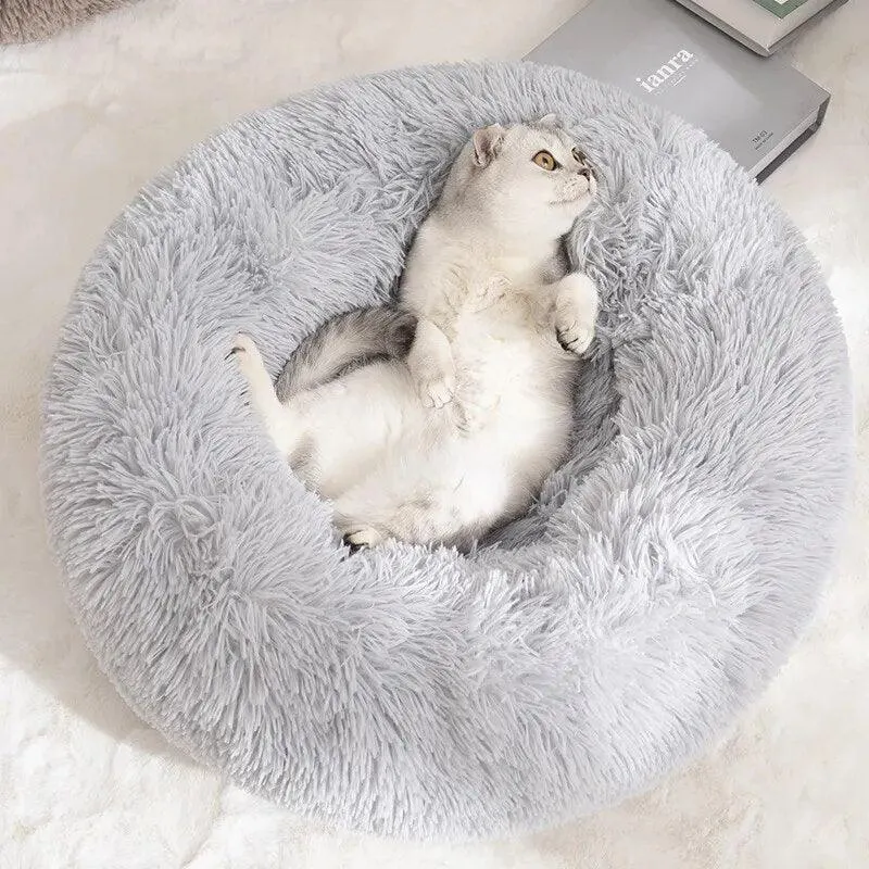 Snuggle Up Donut Round Basket Pet Bed