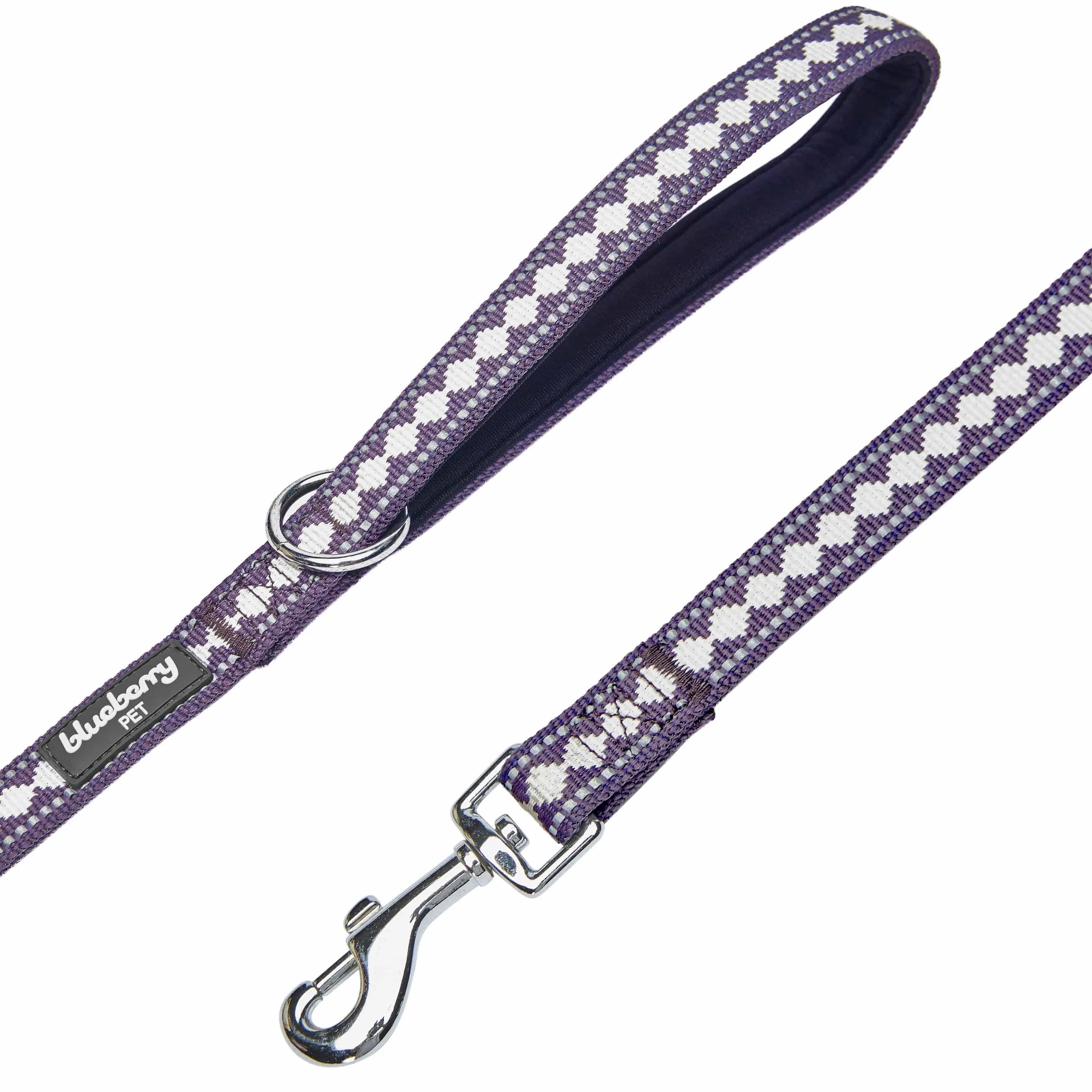Soft 3M Reflective Jacquard Dog Leash with Neoprene Padded Handle