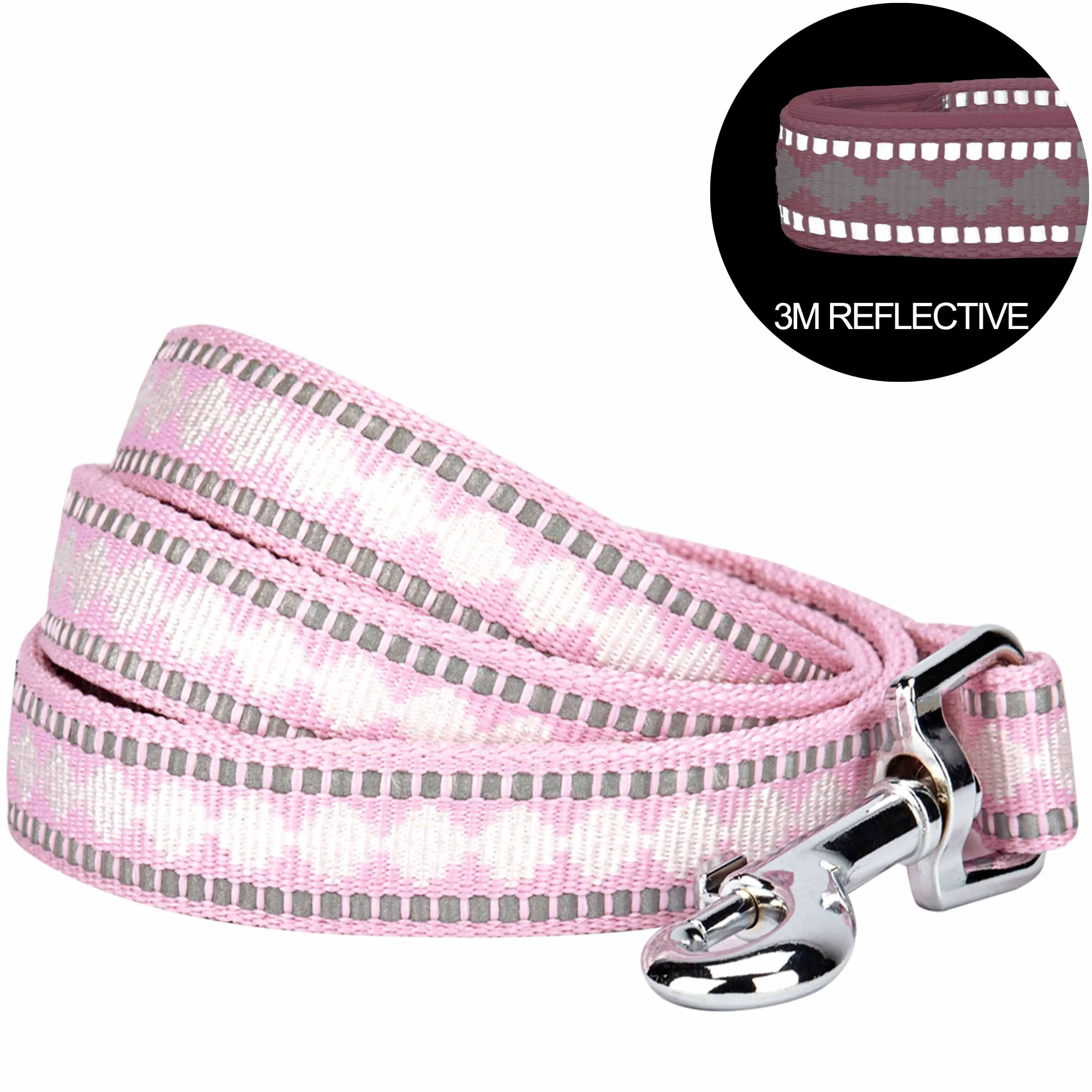 Soft 3M Reflective Jacquard Dog Leash with Neoprene Padded Handle