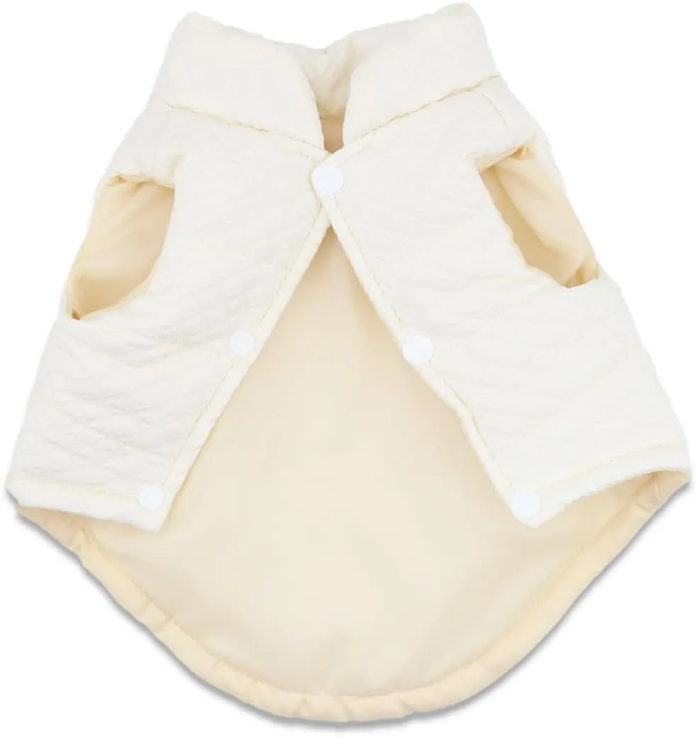 Soft Warm Small Dog Coats Lightweight Pet Dog Winter Jackets for Small Medium Dogs Puppy Cold Weather Coat Pet Clothes, Beige, Small