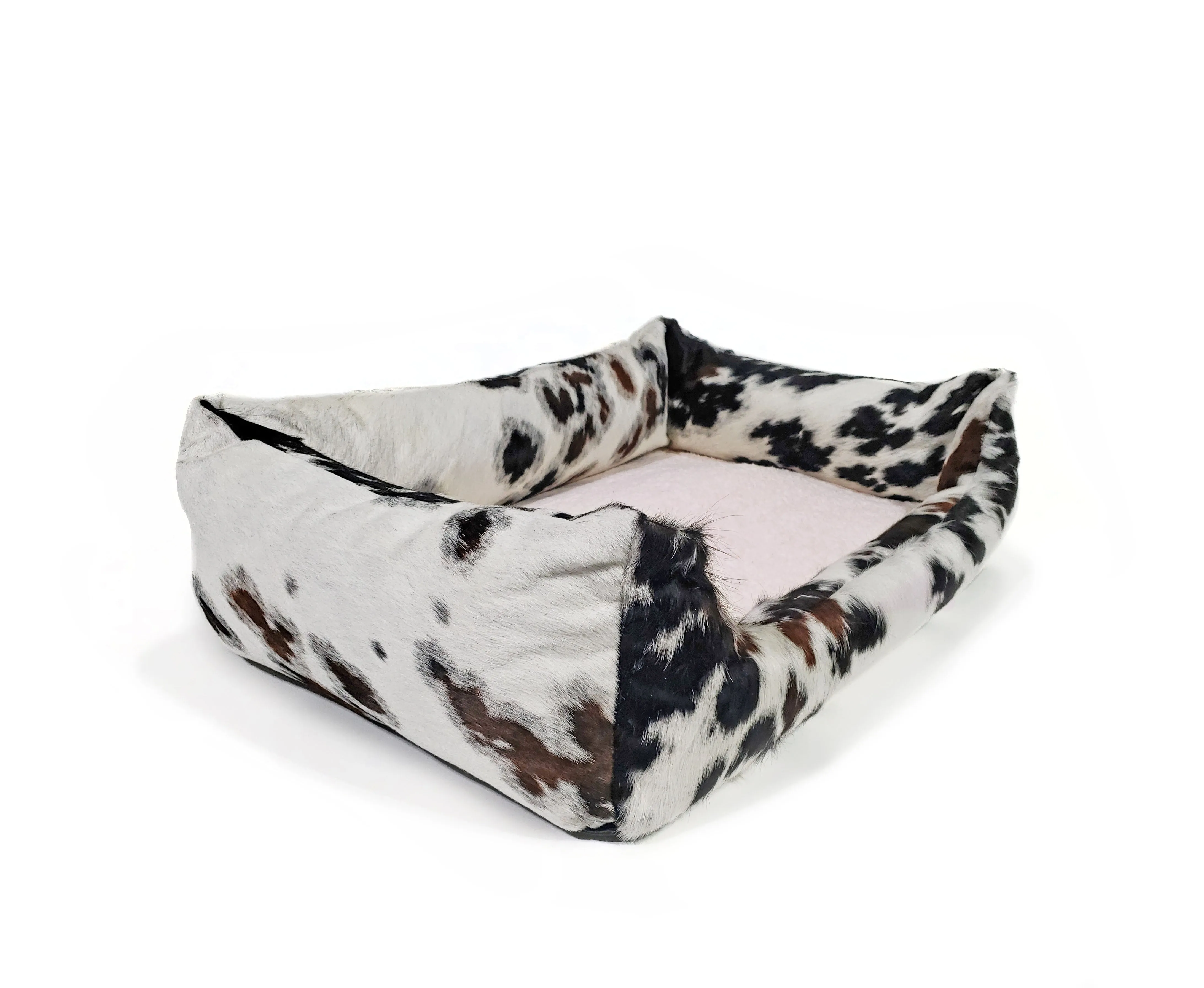Tricolor Cowhide Pet Bed, 22X29X8"