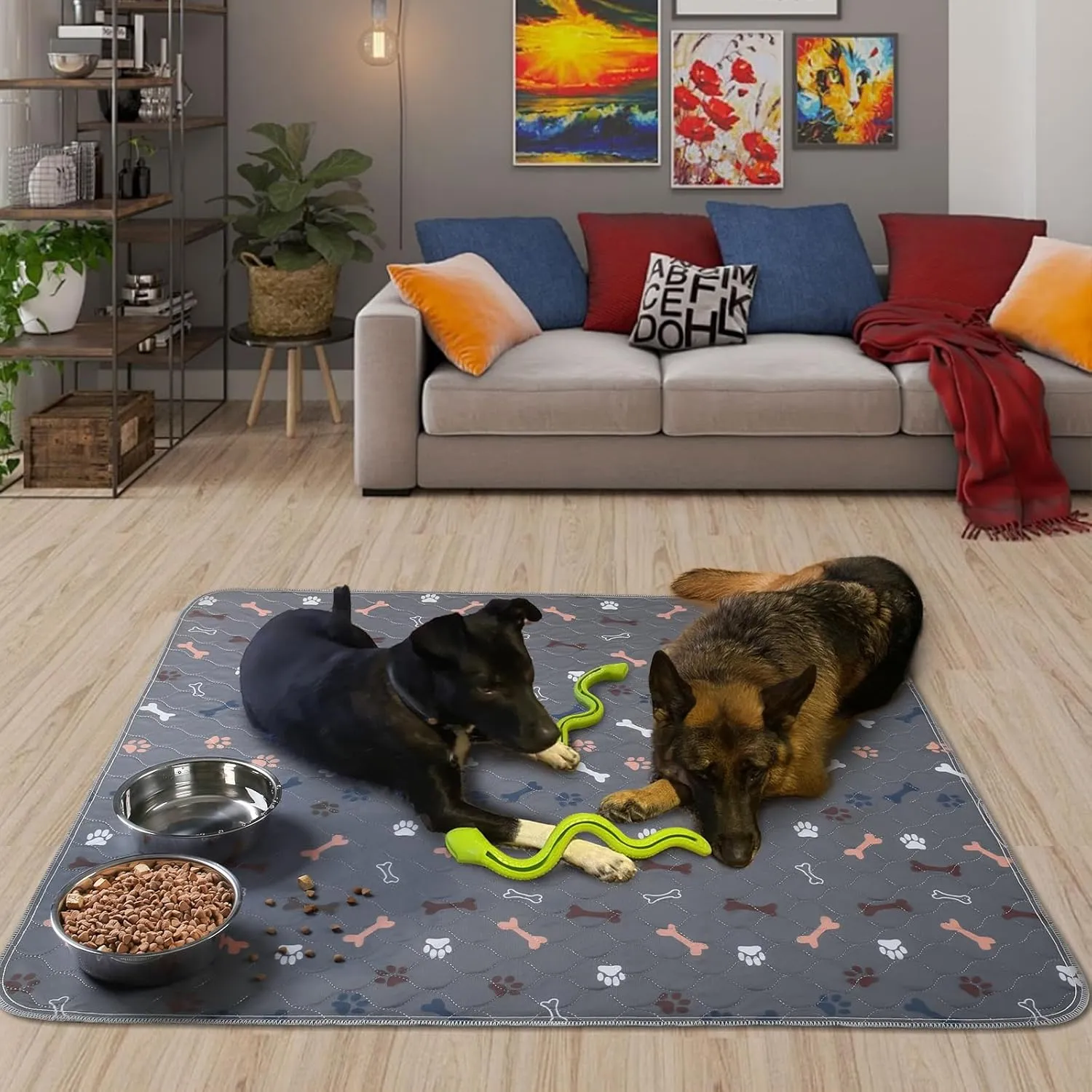 Washable Pee Pads for Dogs,2 Pack 48"x60" Reusable Puppy Training Pads, Ultra-Absorbent and Leak-Proof Whelping Pads , Extra Large Potty Playpen Mat for Incontinence, Housebreak, Crate
