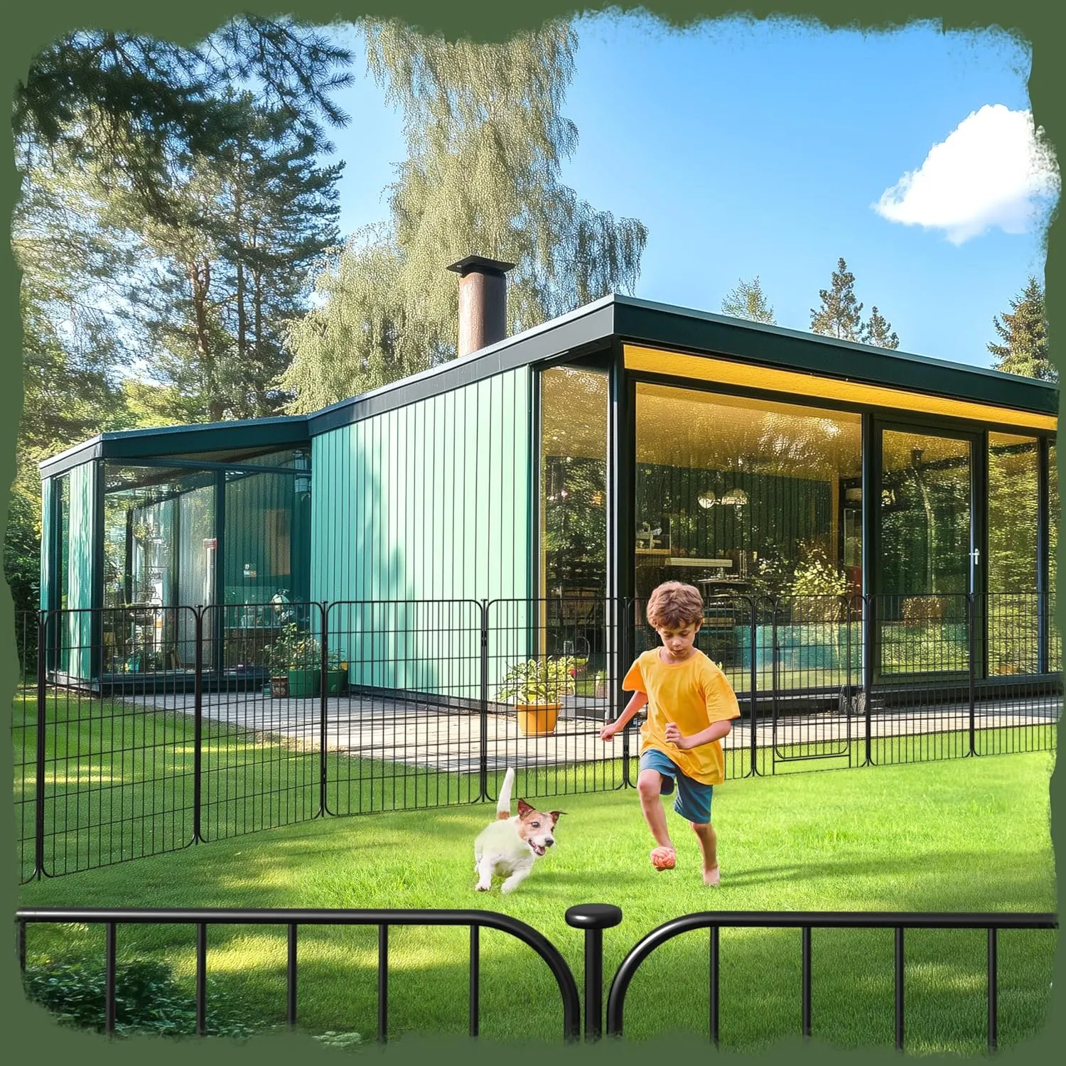 Yaheetech Dog Playpen for Puppy/Small Dogs, Foldable Pet Pen Expandable Fence with Door for Indoor/Outdoor Use, 32 inch 16 Panels
