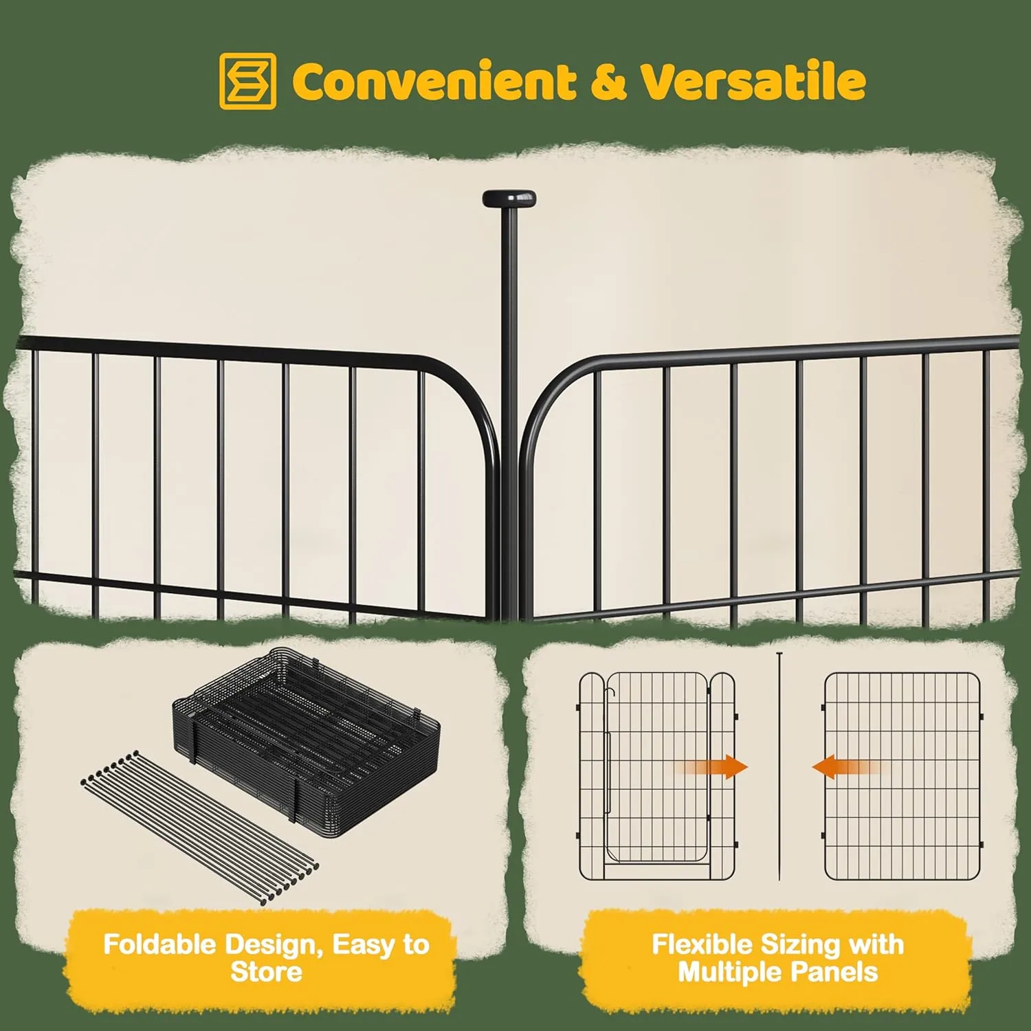 Yaheetech Dog Playpen for Puppy/Small Dogs, Foldable Pet Pen Expandable Fence with Door for Indoor/Outdoor Use, 32 inch 16 Panels