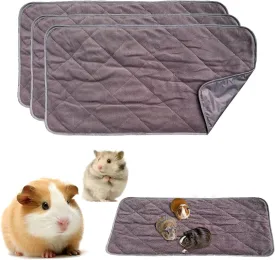YKD 3 Pcs Guinea Pig Cage Liners, Washable Guinea Pig Cage Liner, Reusable & Anti Slip & Waterproof, Absorbent Guinea Pig Pee Pad for Small Animal, Guinea Pig, Chinchilla, Rabbit, Rat (Black)